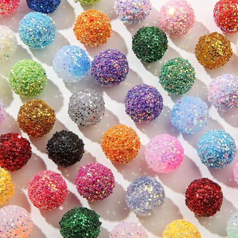 20mm Rhinestone Beads Shine Disco Ball Beads Chunky Bubblegum Beads Valentine's Day Beads Jumbo Plastic Beads for Pen Bag Chain Jewelry Making for Crafts and Jewelry Making(Valentine's Day) in Saudi Arabia