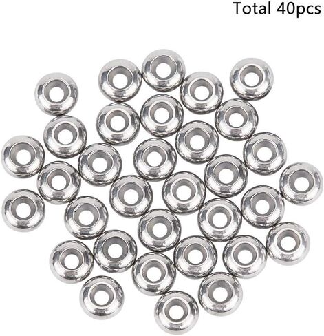 UNICRAFTALE 40 pcs Slider Beads Stopper Beads 9mm Stainless Steel Rubber Spacer Beads Adjustable Slider Clasps Rondelle Beads Bracelets Beads Loose Beads with Rubber Inside for DIY Jewelry Making in Saudi Arabia