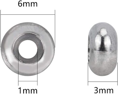 UNICRAFTALE 40 pcs Slider Beads Stopper Beads 9mm Stainless Steel Rubber Spacer Beads Adjustable Slider Clasps Rondelle Beads Bracelets Beads Loose Beads with Rubber Inside for DIY Jewelry Making in Saudi Arabia