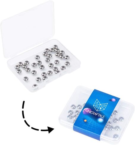 UNICRAFTALE 40 pcs Slider Beads Stopper Beads 9mm Stainless Steel Rubber Spacer Beads Adjustable Slider Clasps Rondelle Beads Bracelets Beads Loose Beads with Rubber Inside for DIY Jewelry Making in Saudi Arabia