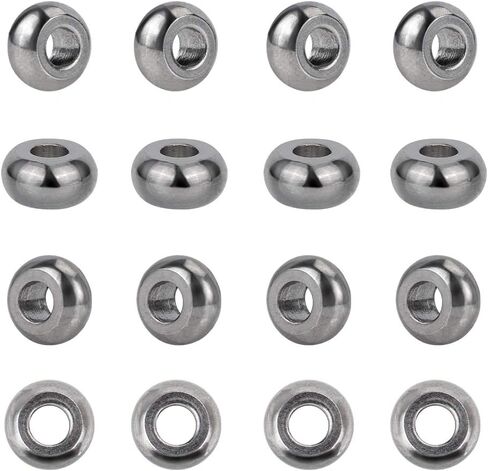 UNICRAFTALE 40 pcs Slider Beads Stopper Beads 9mm Stainless Steel Rubber Spacer Beads Adjustable Slider Clasps Rondelle Beads Bracelets Beads Loose Beads with Rubber Inside for DIY Jewelry Making in Saudi Arabia