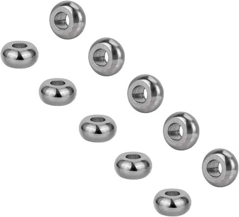 UNICRAFTALE 40 pcs Slider Beads Stopper Beads 9mm Stainless Steel Rubber Spacer Beads Adjustable Slider Clasps Rondelle Beads Bracelets Beads Loose Beads with Rubber Inside for DIY Jewelry Making in Saudi Arabia