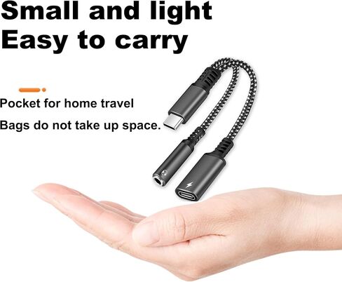 محول سماعة رأس وشاحن USB من النوع C إلى 3.5 مم، كابل دونجل USB C إلى AUX 2 في 1 مع شحن سريع PD 60 وات متوافق مع Samsung Galaxy S22 S21 S20، Note 20 10، Google Pixel 4 3 XL in Saudi Arabia