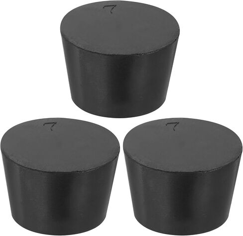 MECCANIXITY Rubber Tapered Plug 28mm to 37mm Solid Test Tubes Bungs Stopper Black for Lab Home 3 Pieces in Saudi Arabia