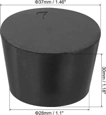 MECCANIXITY Rubber Tapered Plug 28mm to 37mm Solid Test Tubes Bungs Stopper Black for Lab Home 3 Pieces in Saudi Arabia