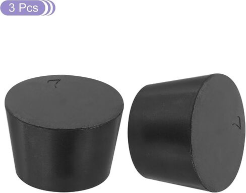 MECCANIXITY Rubber Tapered Plug 28mm to 37mm Solid Test Tubes Bungs Stopper Black for Lab Home 3 Pieces in Saudi Arabia