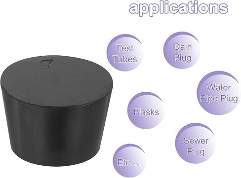 MECCANIXITY Rubber Tapered Plug 28mm to 37mm Solid Test Tubes Bungs Stopper Black for Lab Home 3 Pieces in Saudi Arabia