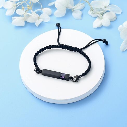 Hearbeingt Cremation Urn Bracelet for Ashes for Men Women Adjustable Handmade Rope Urn Bracelet Bangle for Ashes Stainless Steel Memorial Ashes Bracelet Cremation Jewelry in Saudi Arabia