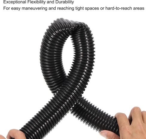 PATIKIL EVA Flexible Vacuum Cleaner Hose, 27 mm Outer Diameter 1M Length Dust Collection Hose for Industrial Vacuum Cleaner, Black in Saudi Arabia