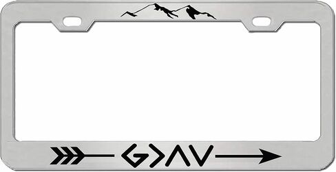 God is Greater Style Heavy Duty Metal License Plate Frame/Car Accessories Car Tag Holder Cover (Black/White) in Saudi Arabia