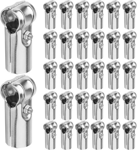 32 مجموعة من مشبك أنابيب T مقاس 2.54 سم، مشابك نهاية سياج سلسلة من الفولاذ المقاوم للصدأ، مشبك أنابيب مشترك، للسور والأنابيب والأسوار وبيوت الكلاب والدرابزين (الفولاذ المقاوم للصدأ، 32 مجموعة) in Kuwait