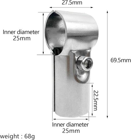 32 مجموعة من مشبك أنابيب T مقاس 2.54 سم، مشابك نهاية سياج سلسلة من الفولاذ المقاوم للصدأ، مشبك أنابيب مشترك، للسور والأنابيب والأسوار وبيوت الكلاب والدرابزين (الفولاذ المقاوم للصدأ، 32 مجموعة) in Kuwait