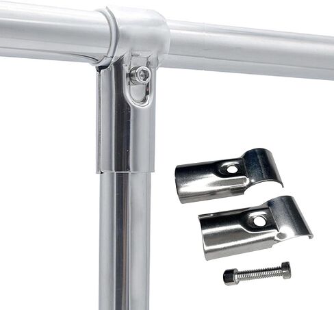 32 مجموعة من مشبك أنابيب T مقاس 2.54 سم، مشابك نهاية سياج سلسلة من الفولاذ المقاوم للصدأ، مشبك أنابيب مشترك، للسور والأنابيب والأسوار وبيوت الكلاب والدرابزين (الفولاذ المقاوم للصدأ، 32 مجموعة) in Kuwait