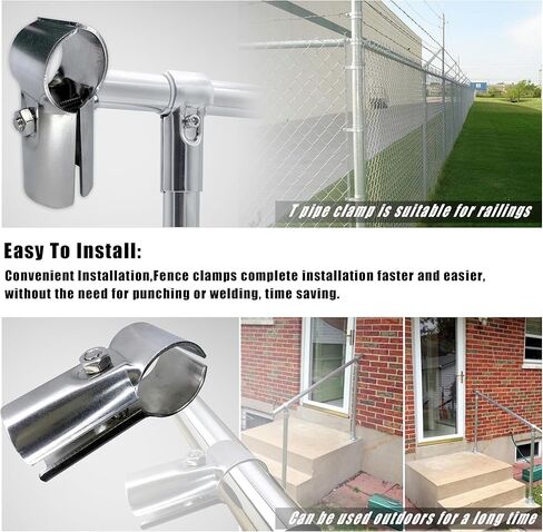 32 مجموعة من مشبك أنابيب T مقاس 2.54 سم، مشابك نهاية سياج سلسلة من الفولاذ المقاوم للصدأ، مشبك أنابيب مشترك، للسور والأنابيب والأسوار وبيوت الكلاب والدرابزين (الفولاذ المقاوم للصدأ، 32 مجموعة) in Kuwait