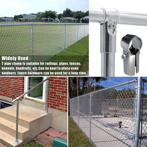 32 مجموعة من مشبك أنابيب T مقاس 2.54 سم، مشابك نهاية سياج سلسلة من الفولاذ المقاوم للصدأ، مشبك أنابيب مشترك، للسور والأنابيب والأسوار وبيوت الكلاب والدرابزين (الفولاذ المقاوم للصدأ، 32 مجموعة) in Kuwait