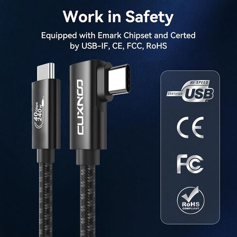 كابل فيديو USB C-C 8K، كابل شاشة USB 4 من النوع C يدعم الشحن السريع بقدرة 240 وات ومزامنة البيانات بسرعة 40 جيجابت في الثانية لأجهزة الكمبيوتر المحمول من النوع C والمحور ومحطة الإرساء والمزيد in Saudi Arabia