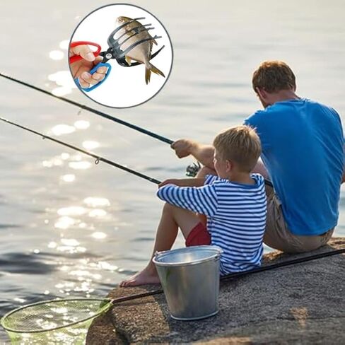 Upgrade 3 Claw Fish Gripper, 3 Claw Fish Gripper, Gripper Fish Control Clamp, Multifunctional Three Teeth Fishing Pliers for Most Freshwater Fish Grip Tackle Holder in Saudi Arabia