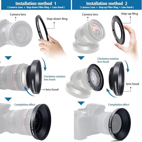 39mm Universal Metal Lens Hood,Wide Angle Lens Hood Compatible All 39mm Brands Camera Lens(and Easy to Install and Remove) 1pcs 39mm Lens Cap in Kuwait