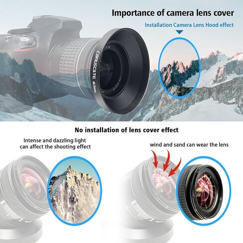 39mm Universal Metal Lens Hood,Wide Angle Lens Hood Compatible All 39mm Brands Camera Lens(and Easy to Install and Remove) 1pcs 39mm Lens Cap in Kuwait