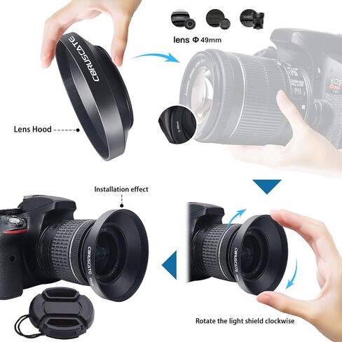 39mm Universal Metal Lens Hood,Wide Angle Lens Hood Compatible All 39mm Brands Camera Lens(and Easy to Install and Remove) 1pcs 39mm Lens Cap in Saudi Arabia