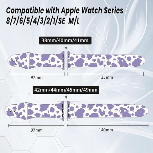 أحزمة ساعة لطيفة متوافقة مع ساعة Apple 38 مم 40 مم 41 مم 42 مم 44 مم 45 مم للنساء والرجال أساور معصم من السيليكون بديلة لسلسلة IWatch SE 8 7 6 5 4 3 2 1 in Saudi Arabia