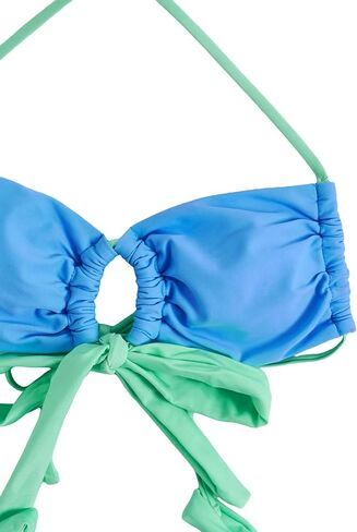 MakeMeChic Women's 2 Piece Swimsuit Colorblock Ring Halter String Tie Side Thong Bikini Set Bathing Suit in Saudi Arabia