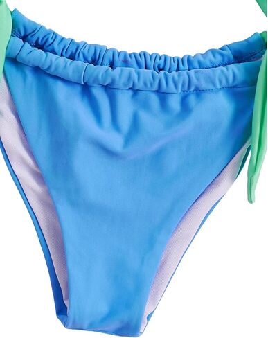 MakeMeChic Women's 2 Piece Swimsuit Colorblock Ring Halter String Tie Side Thong Bikini Set Bathing Suit in Saudi Arabia