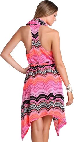 Luli Fama Women's Pink Champagne-Beach Wrap Crochet Vest Cover Up in Saudi Arabia