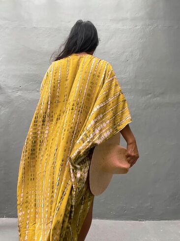 MEILING المرأة التعادل الجبهة كيمونو سترة حزام بيكيني ثوب السباحة التستر المطبوعة الشاطئ رداء طويل (طباعة 26) in Kuwait