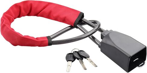 حزام الأمان العالمي لقفل عجلة القيادة يقفل عجلة النادي، جهاز أمان مضاد للسرقة لجهاز UTV، السيارة، عربة الجولف، بولاريس-أحمر in Kuwait