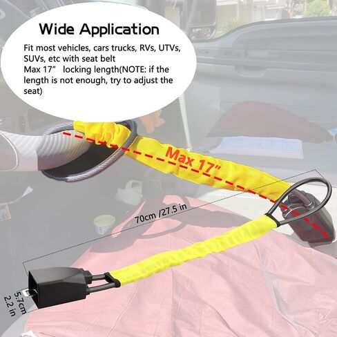 Universal Steering Wheel Lock Seat Belt Locks The Club Wheel Locks Security Anti-Theft Car Device for UTV, Car, Golf Cart, Polaris-Red in Saudi Arabia