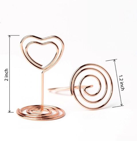 20pcs Mini Place Card Holder, Table Number Holders, Table Card Holders, Table Number Stands, Heart Shaped Table Sign Picture Photo Holder Menu Memo Clips for Valentine's Day Table Decor (Gold) in Saudi Arabia