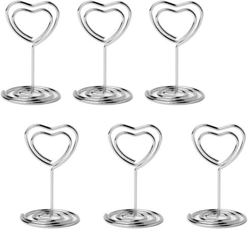 20pcs Mini Place Card Holder, Table Number Holders, Table Card Holders, Table Number Stands, Heart Shaped Table Sign Picture Photo Holder Menu Memo Clips for Valentine's Day Table Decor (Gold) in Saudi Arabia