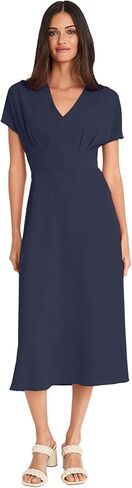 Maggy London Versatile V-Neck Short Sleeve A-line Midi Wedding Guest Dresses for Women in Saudi Arabia