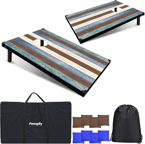 مجموعة ألعاب Cornhole الخارجية - مجموعة ألعاب Cornhole مقاس 2 × 3 بوصة مع 8 أكياس فول و2 لوح Cornhole - مثالية للبالغين في الحديقة الخارجية وألعاب الفناء الخلفي in Kuwait