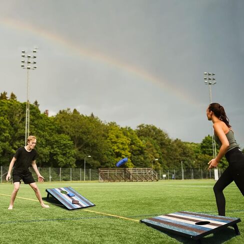 مجموعة ألعاب Cornhole الخارجية - مجموعة ألعاب Cornhole مقاس 2 × 3 بوصة مع 8 أكياس فول و2 لوح Cornhole - مثالية للبالغين في الحديقة الخارجية وألعاب الفناء الخلفي in Kuwait