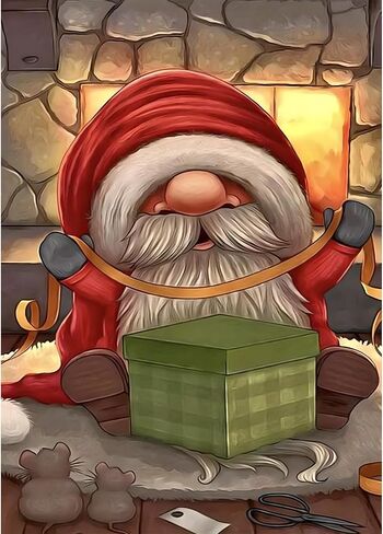 RICUVED Diamond Art Kits for Adults, Gnome Diamond Art Kits Full Round Drill Christmas Diamond Art, Diamond Gem Dots Art and Crafts for Gift Home Wall Decor 12x16Inch in Saudi Arabia