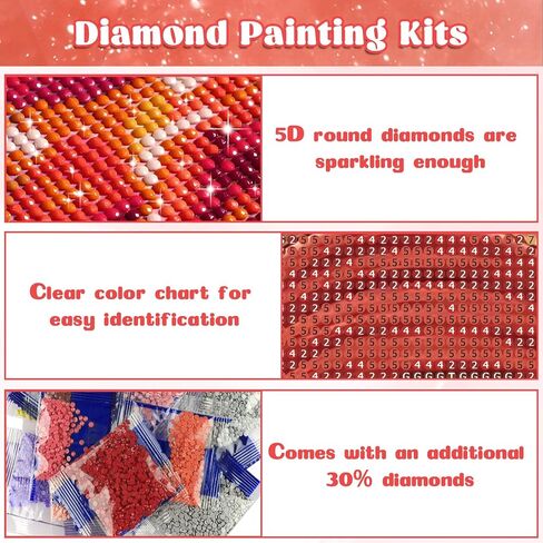 RICUVED Diamond Art Kits for Adults, Gnome Diamond Art Kits Full Round Drill Christmas Diamond Art, Diamond Gem Dots Art and Crafts for Gift Home Wall Decor 12x16Inch in Saudi Arabia
