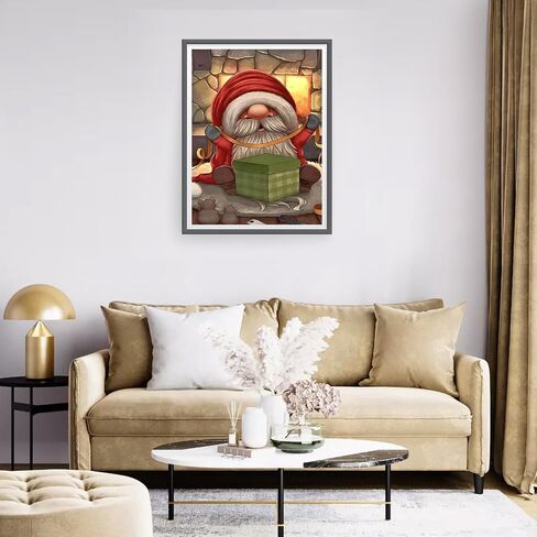 RICUVED Diamond Art Kits for Adults, Gnome Diamond Art Kits Full Round Drill Christmas Diamond Art, Diamond Gem Dots Art and Crafts for Gift Home Wall Decor 12x16Inch in Saudi Arabia