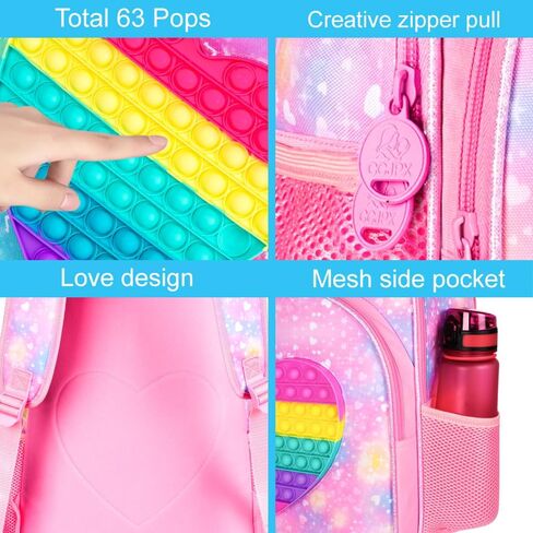 gxtvo 3PCS Girls and Boys Backpack, 16" Kids Bookbag with Lunch Box, Water Resistant School Bag for Elementary Prechool in Saudi Arabia
