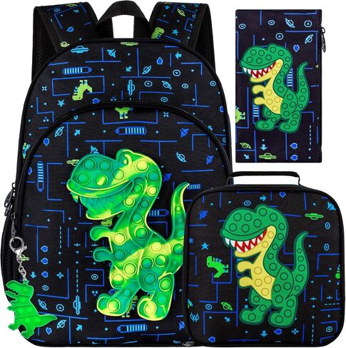 gxtvo 3PCS Girls and Boys Backpack, 16" Kids Bookbag with Lunch Box, Water Resistant School Bag for Elementary Prechool in Saudi Arabia