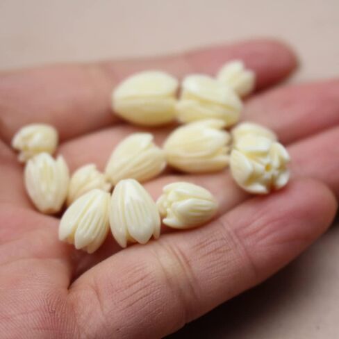 10mm 100Pcs Artificial Coral Flower Beads Beige Color Cute Jasmine Flower Shape Beads for Jewelry Bracelet Necklace Earring Making Art Craft DIY Decoration in Saudi Arabia