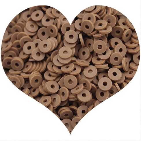3000 Pcs Heishi Beads Coffee Clay Beads 6mm Vinyl Disc Beads Flat Round Handmade Polymer Clay Beads for Earring Choker Anklet Bracelet Necklace Jewelry Making Hawaiian Summer Surfer in Saudi Arabia