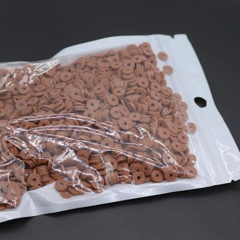 3000 Pcs Heishi Beads Coffee Clay Beads 6mm Vinyl Disc Beads Flat Round Handmade Polymer Clay Beads for Earring Choker Anklet Bracelet Necklace Jewelry Making Hawaiian Summer Surfer in Saudi Arabia