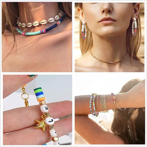 3000 Pcs Heishi Beads Coffee Clay Beads 6mm Vinyl Disc Beads Flat Round Handmade Polymer Clay Beads for Earring Choker Anklet Bracelet Necklace Jewelry Making Hawaiian Summer Surfer in Saudi Arabia