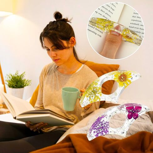 حامل صفحة كتاب الإبهام، قطعتان من حامل كتب الزهور المجففة، موزع صفحات لقطاع القراءة الإشارات المرجعية الإبهام المصنوعة يدويًا من الراتنج ملحقات القراءة لمحبي الكتب ومدرسي دودة الكتب in Saudi Arabia