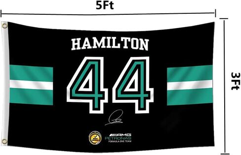 Lewis Hamilton #44 Flag 3x5 Feet Formula Racing Banner for Car Fans Garage Workshop Outdoor Garden Decoration in Saudi Arabia