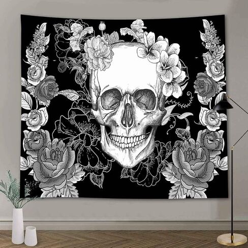FEASRT Gothic Skull Tapestry Black and White Skull Tapestry Wall Hanging Tapestries Backdrop 60x40inch for Bedroom Living Room Dorm Room Party Decor GTQQAY1278 in Saudi Arabia