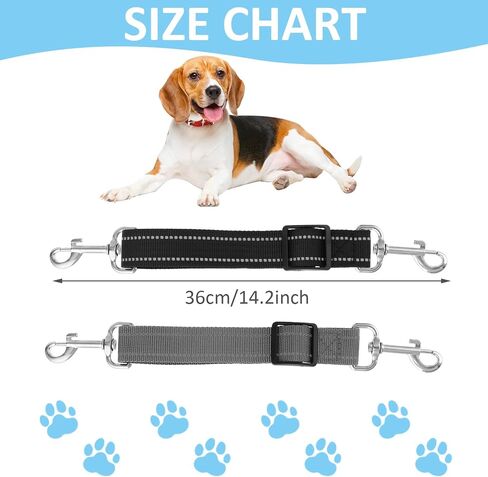 2 Pcs Dog Collar Clips, Reflective Nylon Prong Collar, Safety Backup Collar, Adjustable Pet Dog Collar Harness Connector, Double Ended Backup Clasp Clip for Dog Puppies(Black) in Saudi Arabia