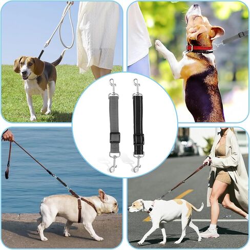 2 Pcs Dog Collar Clips, Reflective Nylon Prong Collar, Safety Backup Collar, Adjustable Pet Dog Collar Harness Connector, Double Ended Backup Clasp Clip for Dog Puppies(Black) in Saudi Arabia